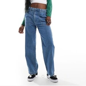 Vans Union relaxed denim carpenter pants in washed blue size 26